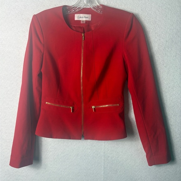Calvin Klein Red Blazer 2P - Picture 1 of 4
